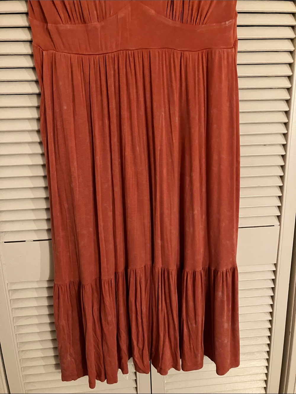 torrid Size 2 Light Rust-Orange Sleeveless Midi Dress with Ruffle Tier - Picture 3 of 9